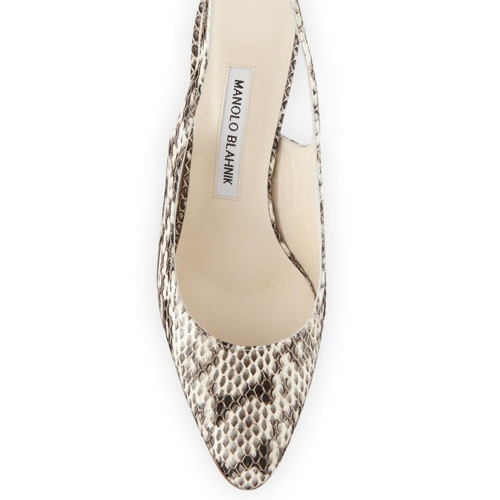 NEW MANOLO BLAHNIK Snakeskin Slingback Pumps
